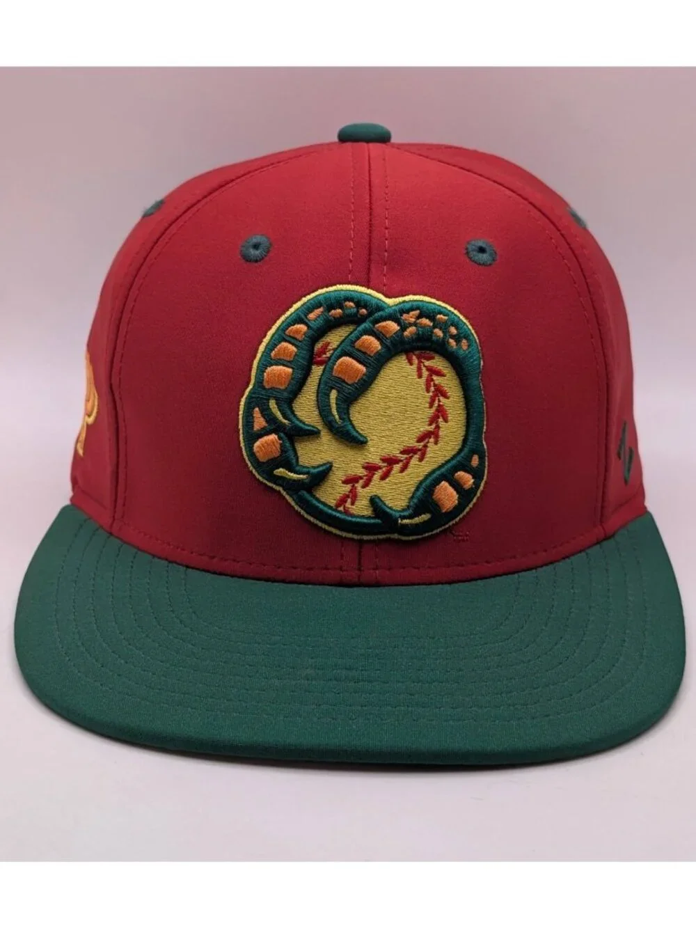 Boise Hawks Zephyr Hat Fitted Stretch Size Small Red Green MiLB Baseball Flat
